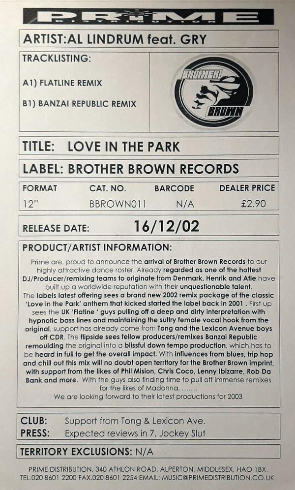 Al Lindrum - Love In The Park