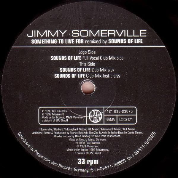 Jimmy Somerville - Something To Live For (Sounds Of Life Remixes)
