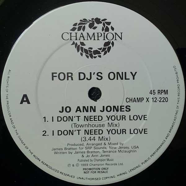 Jo Ann Jones - I Don't Need Your Love