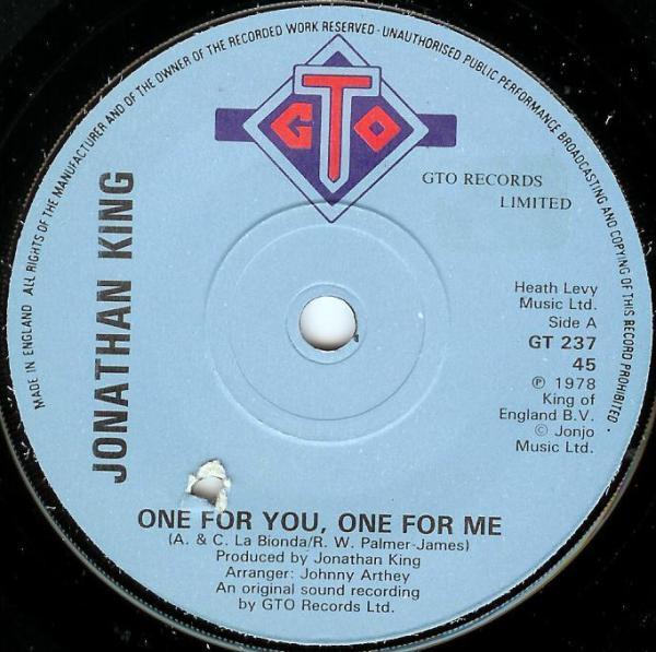 Jonathan King - One For You, One For Me