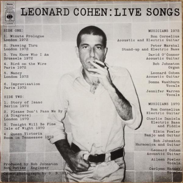 Leonard Cohen - Live Songs