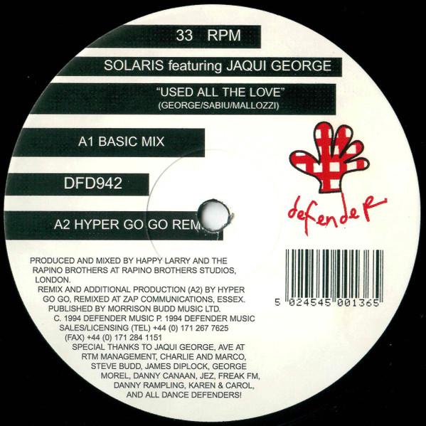 Solaris , Jacqui George - Used All The Love
