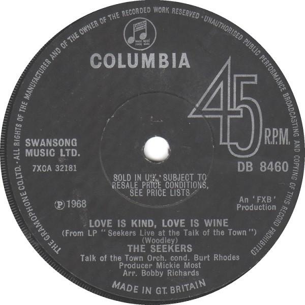 The Seekers - Love Is Kind, Love Is Wine