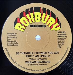 William DeVaughn - Be Thankful For What You Got